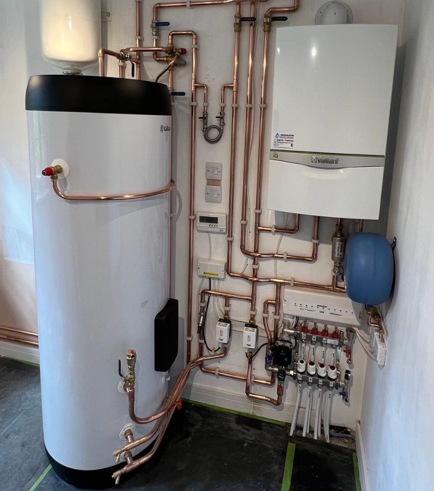 system boiler and unvented cylinder